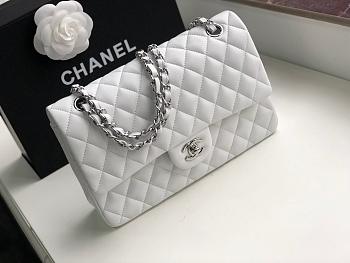 Forubags Chanel Black Flap lambskin leather with silver hardware 25cm