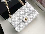 Forubags Chanel white Flap lambskin leather with gold hardware 25cm - 6