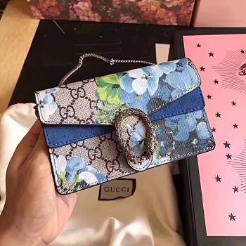 Gucci Dionysus GG Blooms Super Mini Bag Style ‎476432 blue