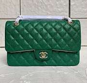 Forubags Chanel Caviar leather in green with gold hardware 25cm - 1
