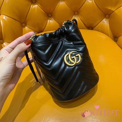 Gucci Marmont Mini Black Bucket  - 1