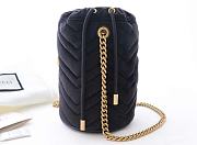 Gucci GG Marmont Mini Bucket Bag,Black, Velvet - 4