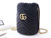 Gucci GG Marmont Mini Bucket Bag,Black, Velvet - 5