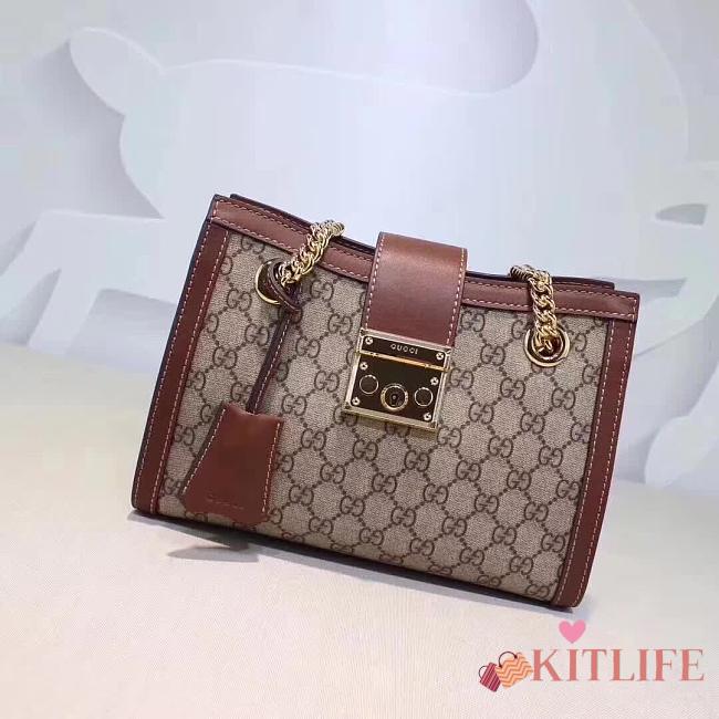 Gucci Padlock small GG shoulder bag Style ‎498156 brown - 1