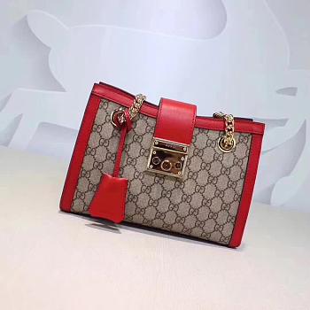 Gucci Padlock Small GG Shoulder Bag Style ‎498156 red