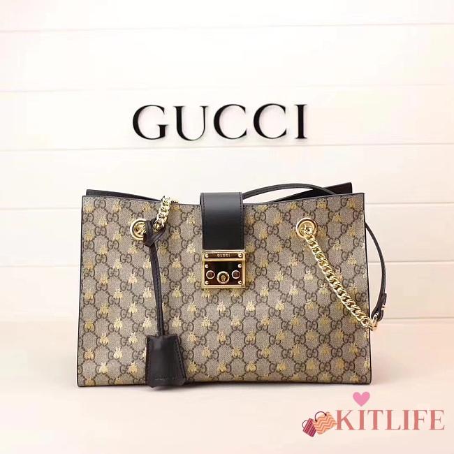 Gucci Padlock medium GG bees shoulder bag Style ‎479197 - 1