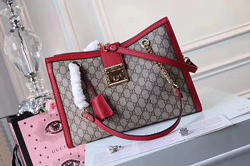  Gucci Padlock Medium GG Shoulder Bag Style ‎479197 Red