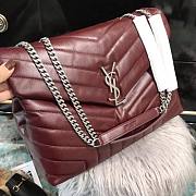 KITLIFE YSL MEDIUM BURGUNDY LOULOU GOLD AND SILVER HARDWARE - 32-22-11cm - 1