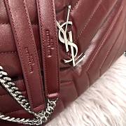 KITLIFE YSL MEDIUM BURGUNDY LOULOU GOLD AND SILVER HARDWARE - 32-22-11cm - 5