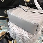 KITLIFE YSL LOULOU MEDIUM GREY LOULOU GOLD AND SILVER HARDWARE - 32-22-11cm - 5