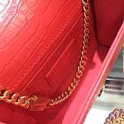 YSL KATE MONOGRAM WITH GOLD TASSEL IN CROCODILE EMBOSSED 17CM - 6