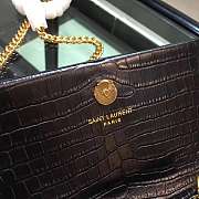 YSL KATE MONOGRAM WITH GOLD TASSEL IN CROCODILE EMBOSSED BLAK 17CM - 3