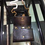 YSL KATE MONOGRAM WITH GOLD TASSEL IN CROCODILE EMBOSSED BLAK 17CM - 2