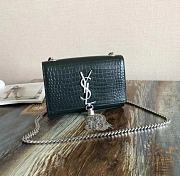  YSL KATE MONOGRAM WITH GOLD TASSEL IN CROCODILE EMBOSSED BAG 17CM - 1