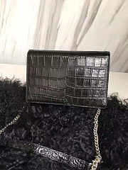 YSL KATE MONOGRAM WITH GOLD TASSEL IN CROCODILE EMBOSSED BAG 20CM - 3