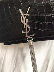 YSL KATE MONOGRAM WITH GOLD TASSEL IN CROCODILE EMBOSSED BAG 20CM - 5