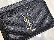 YSL Card Holder Caviar Leather Silver Hardware - 6