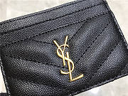 YSL Card Holder Caviar Leather Gold Hardware - 6