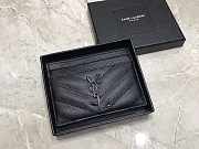 YSL Card Holder Black Caviar Leather Gun Black Hardware - 1