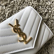 YSL White Wallet with Gold hardware - 3