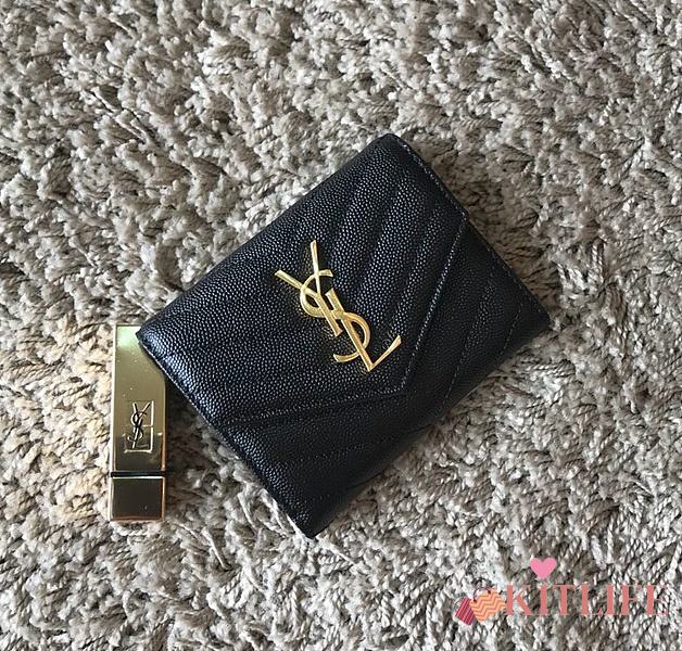 YSL Black Caviar Wallet with Gold hardware - 1