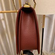 Chanel Boy bag in Burgundy Caviar Leather with Retro Gold Hardware 30cm - 2