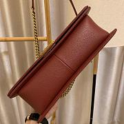 Chanel Boy bag in Burgundy Caviar Leather with Retro Gold Hardware 30cm - 3