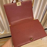 Chanel Boy bag in Burgundy Caviar Leather with Retro Gold Hardware 30cm - 6