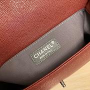 Chanel Boy bag in Burgundy Caviar Leather with Retro Silver Hardware 30cm - 4