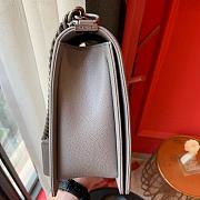 Chanel Boy bag in Grey Caviar Leather with Retro Silver Hardware 30cm - 6