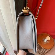 Chanel Boy bag in Grey Caviar Leather with Retro Gold Hardware 30cm - 6