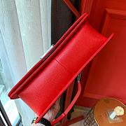 Chanel Boy bag in Red Caviar Leather with Retro Silver Hardware 30cm - 4