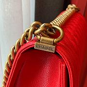 Chanel Boy bag in Red Caviar Leather with Retro Gold Hardware 30cm - 2