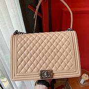 Chanel Boy Bag In Beige Caviar Leather With Retro Silver Hardware 30cm - 4