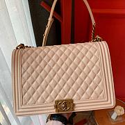 Chanel Boy Bag In Beige Caviar Leather With Retro Gold Hardware 30cm - 2