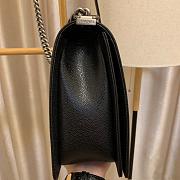 Chanel Boy Bag In Black Caviar Leather With Retro Silver Hardware 30cm - 6