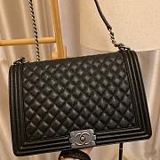 Chanel Boy Bag In Black Caviar Leather With Retro Silver Hardware 30cm - 4