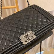 Chanel Boy Bag In Black Caviar Leather With Retro Silver Hardware 30cm - 3