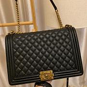 Chanel Boy Bag In Black Caviar Leather With Retro Gold Hardware 30cm - 1