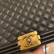 Chanel Boy Bag In Black Caviar Leather With Retro Gold Hardware 30cm - 3