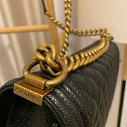 Chanel Boy Bag In Black Caviar Leather With Retro Gold Hardware 30cm - 2