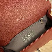 Chanel Boy Bag In Burgundy Caviar Leather With Retro Silver Hardware 28cm - 4