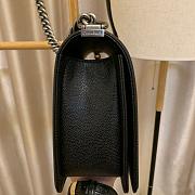 Chanel Boy Bag In Black Caviar Leather With Retro Silver Hardware 28cm - 2