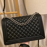 Chanel Boy Bag In Black Caviar Leather With Retro Silver Hardware 28cm - 5