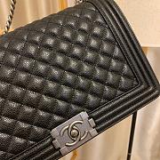 Chanel Boy Bag In Black Caviar Leather With Retro Silver Hardware 28cm - 6