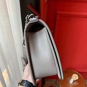 Chanel Boy bag in Grey Caviar Leather with Retro Silver Hardware 28cm - 6