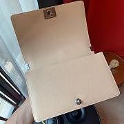 Chanel Boy Bag In Beige Caviar Leather With Retro Silver Hardware 28CM - 2