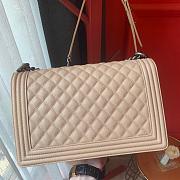 Chanel Boy Bag In Beige Caviar Leather With Retro Silver Hardware 28CM - 6