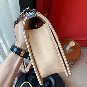 Chanel Boy Bag In Beige Caviar Leather With Retro Silver Hardware 28CM - 5