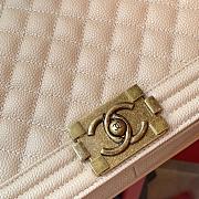 Chanel Boy Bag In Beige Caviar Leather With Retro Gold Hardware 28CM - 5